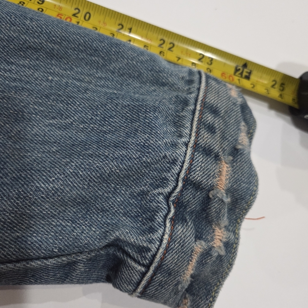 Paris Angel Blue Jean Jacket with Stud Accents Sz.L - Picture 8 of 10